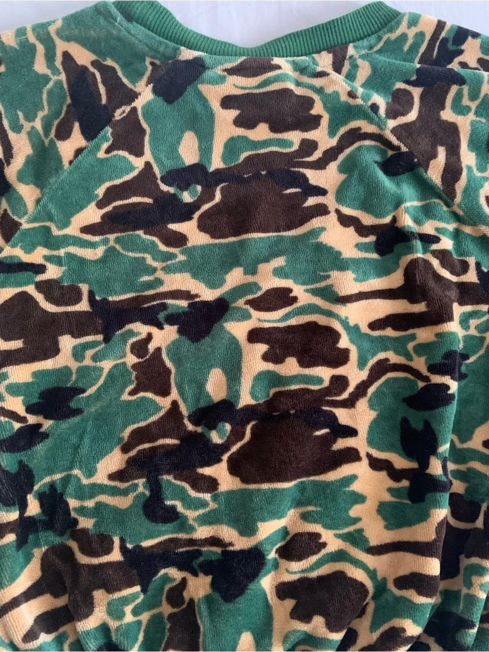 Mini Rodini Velour Camo Print Sweatshirt 3-5T